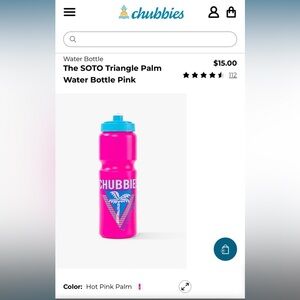New NWT Chubbies hot pink with palm tree water bottle sky’s out, thighs out